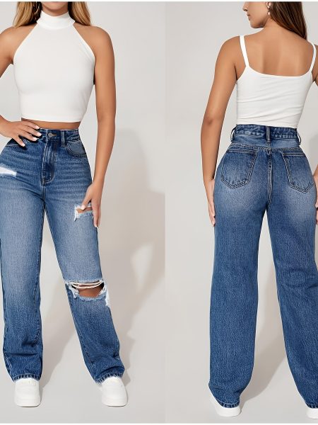 Women'S Ripped Denim Pants